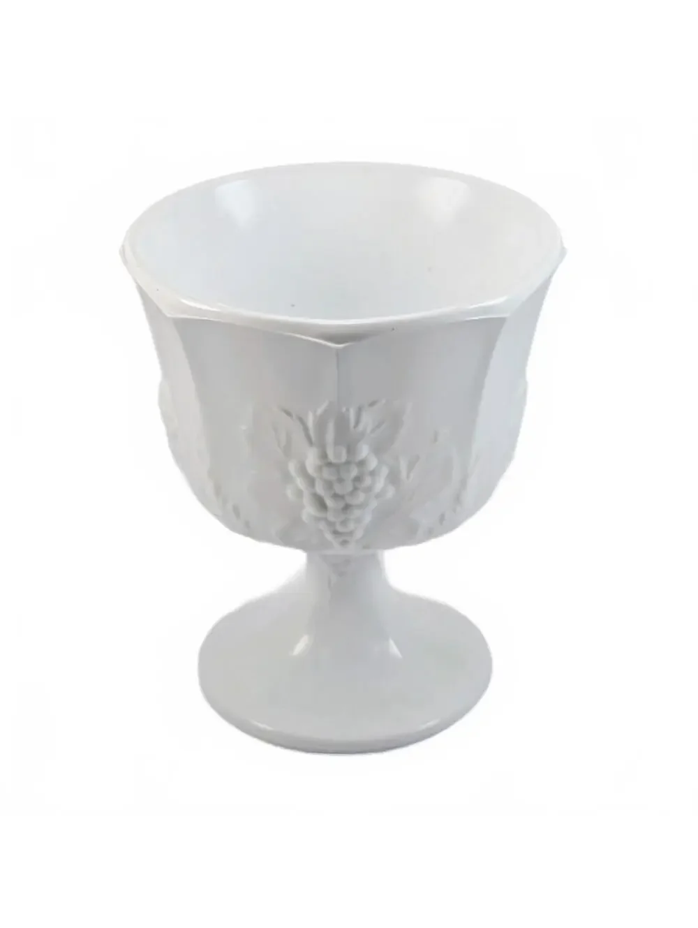 Indiana Milk Glass Harvest Grape Large Pedestal Compote/Planter 6.5